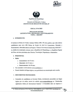 Bolsas CGS China 2026/2027: Licenciatura, Mestrado e Doutoramento para Estudantes Moçambicanos